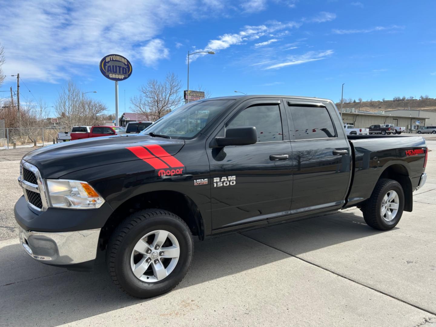 2018 Black /Black RAM 1500 Tradesman (1C6RR7ST1JS) with an 5.7L V8 OHV 16V engine, 8A transmission, located at 3030 CY Ave, Casper, WY, 82604, (307) 265-3830, 42.827816, -106.357483 - Photo#1